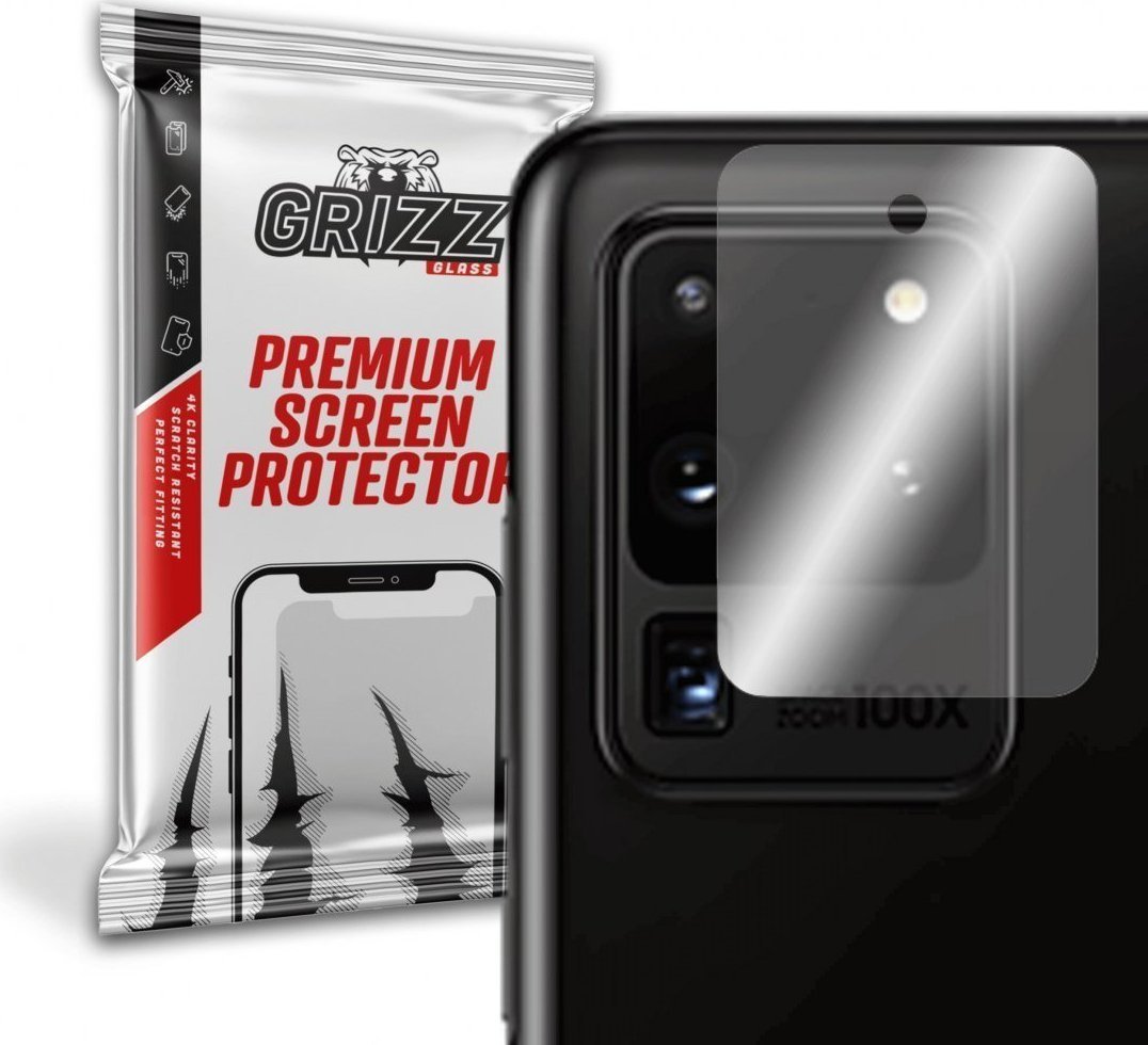 Folii protectie telefoane - Folie protectie camera foto Galaxy S20 Ultra Grizz Glass, Sticla, Transparent