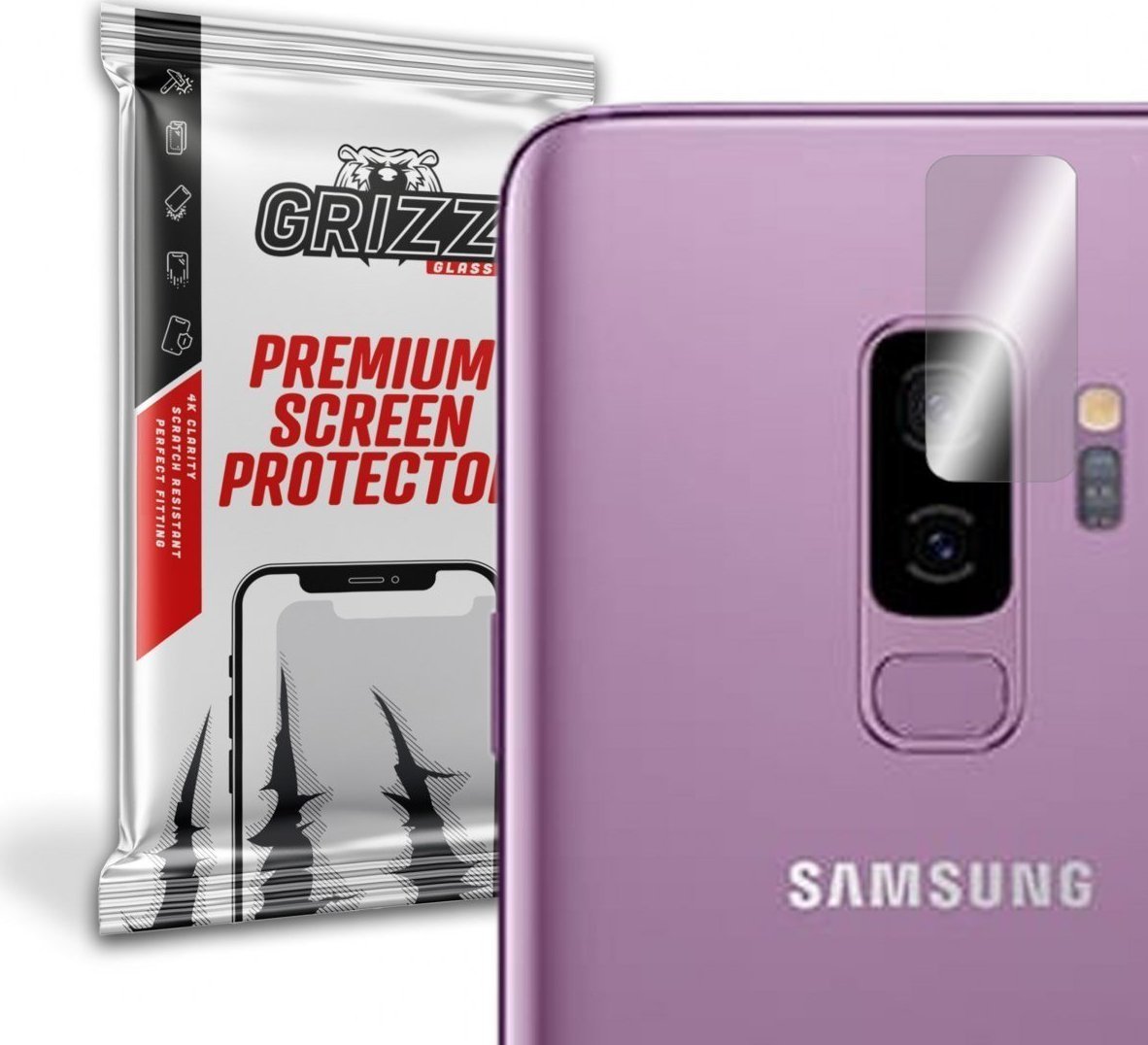 Folie de protectie camera foto, GrizzGlass HybridGlass Camera, sticla hibrida pentru lentile pentru Samsung Galaxy S9+