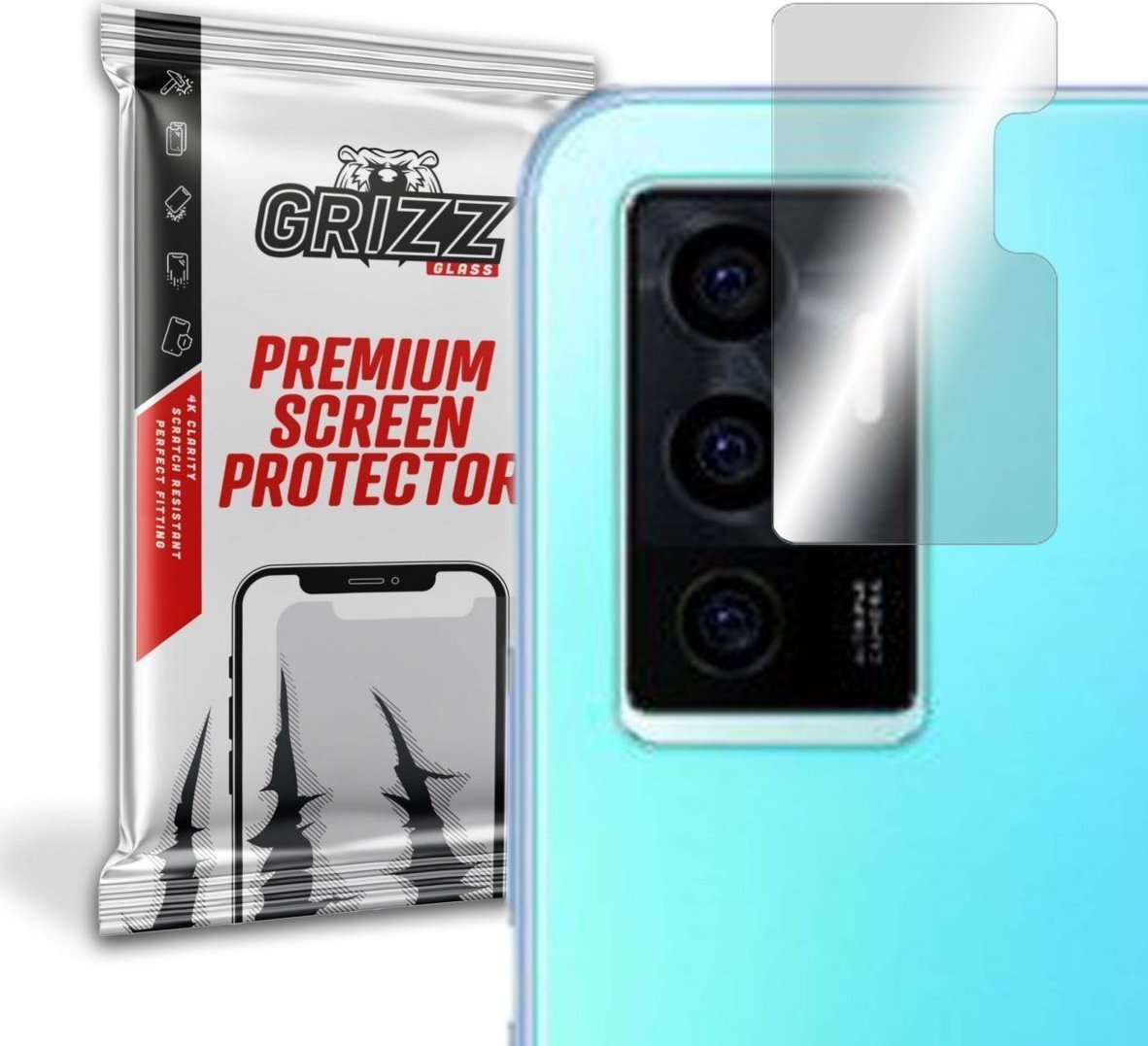 Folie de protectie camera foto, GrizzGlass HybridGlass Camera de sticla hibrida pentru Vivo V23E 5G, Transparent