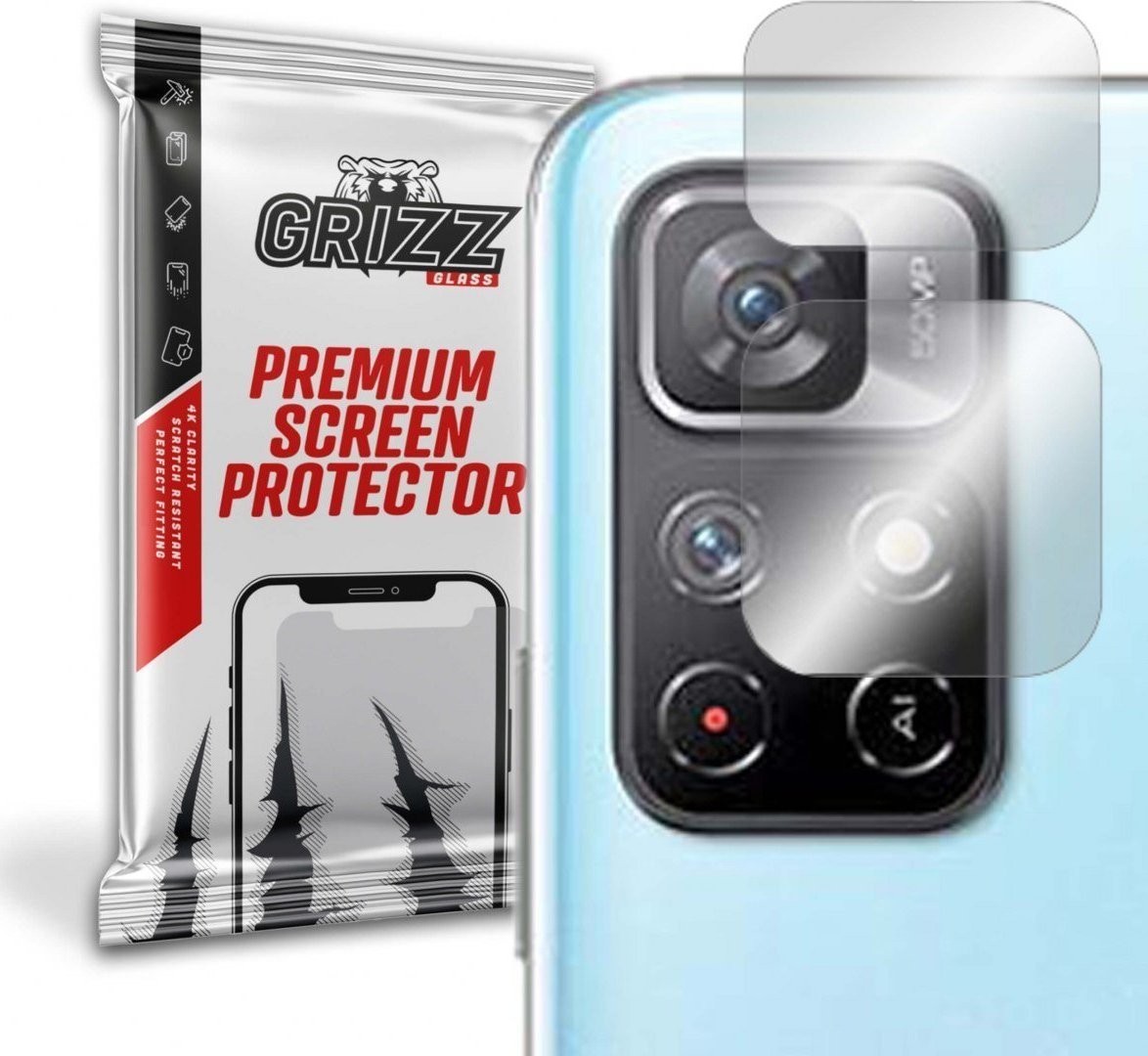 Folie de protectie camera foto, Grizz Glass, Sticla hibrida, Compatibil Xiaomi Redmi Note 11 5G, Transparent