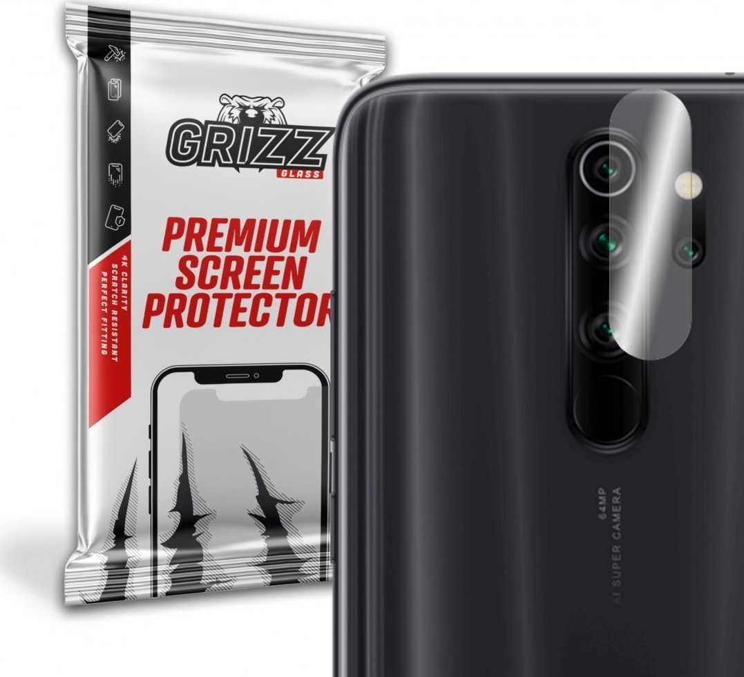 Folie protectie camera foto Redmi Note 8 Pro Grizz Glass, Sticla, Transparent