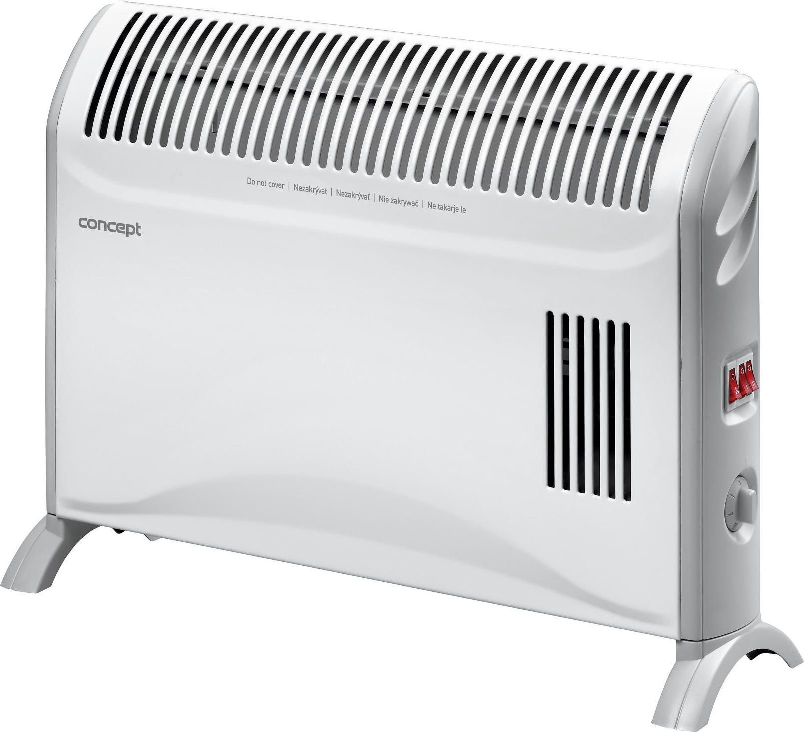 Convector electric Concept KS3007, 2000 W. 3 trepte de putere, termostat reglabil, alb