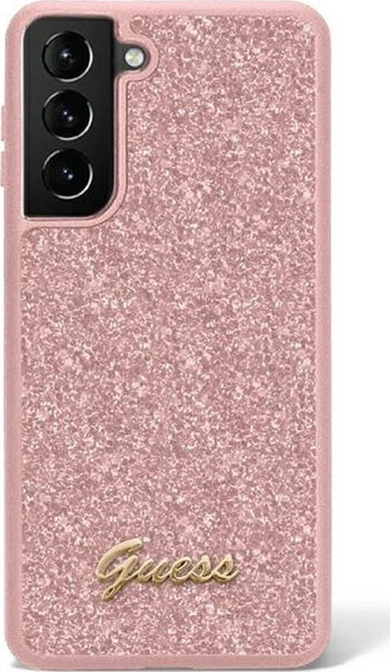 Guess Etui Guess do S23 Ultra S918 różowy/pink hard case Glitter Script