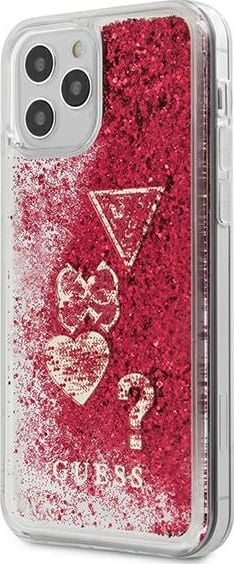 Guess Etui Guess Glitter Charms HardCase do iPhone 12 Pro Max malinowe