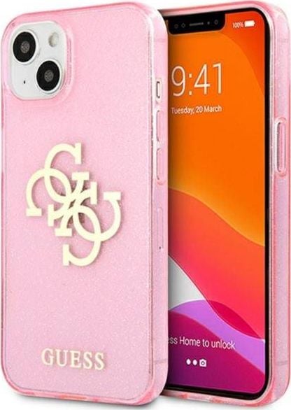 Guess Etui Guess GUHCP13SPCUGL4GPI Apple iPhone 13 mini różowy/pink hard case Glitter 4G Big Logo