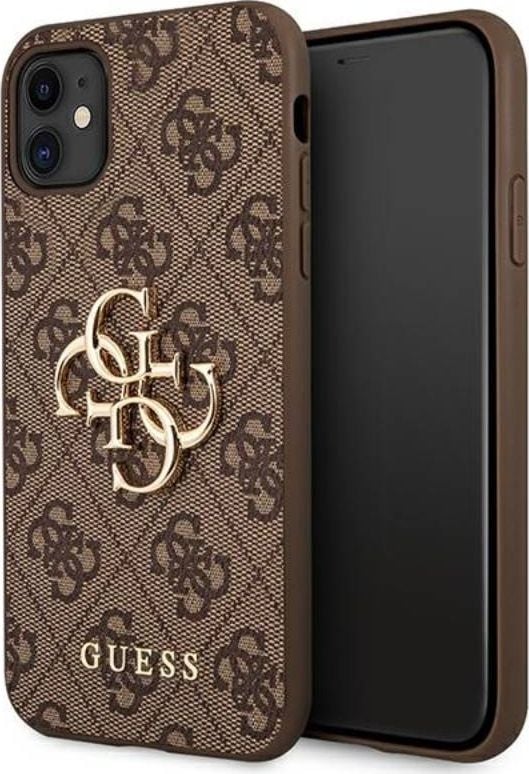 Guess Guess GUHCN614GMGBR iPhone 11 6,1 brązowy/brown hardcase 4G Big Metal Logo