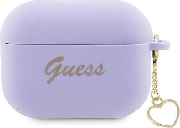 Guess Huse Guess GUAP2LSCHSU Husă Apple AirPods Pro 2 violet/violet Silicone Charm Heart Collection