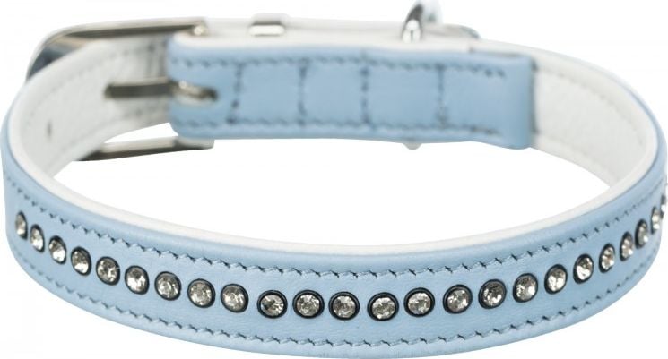 Guler de câine Trixie Active Comfort cu strasuri, albastru deschis, S-M: 27-33 cm/15 mm