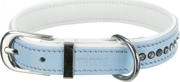 Guler pentru câini Trixie Active Comfort cu strasuri, albastru deschis, S: 23-28 cm/15 mm