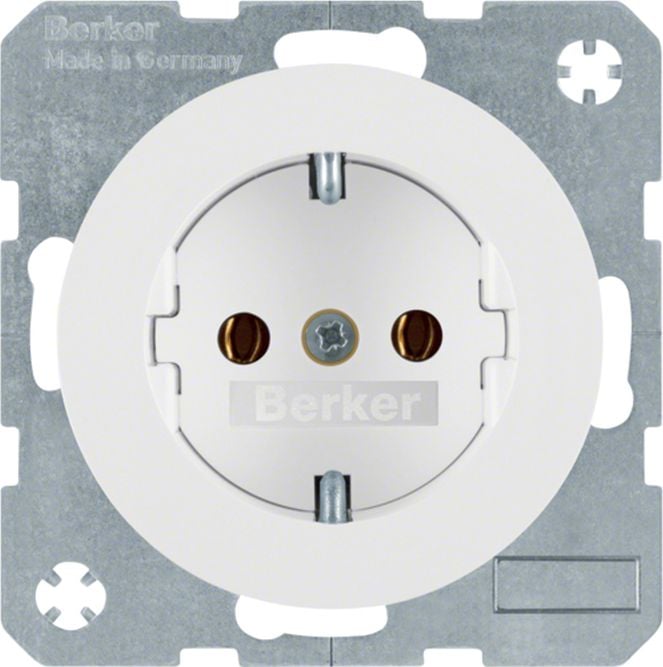 Hager Berker R.1/R.3 priză Schuko simplă 16A 250V alb 47432089
