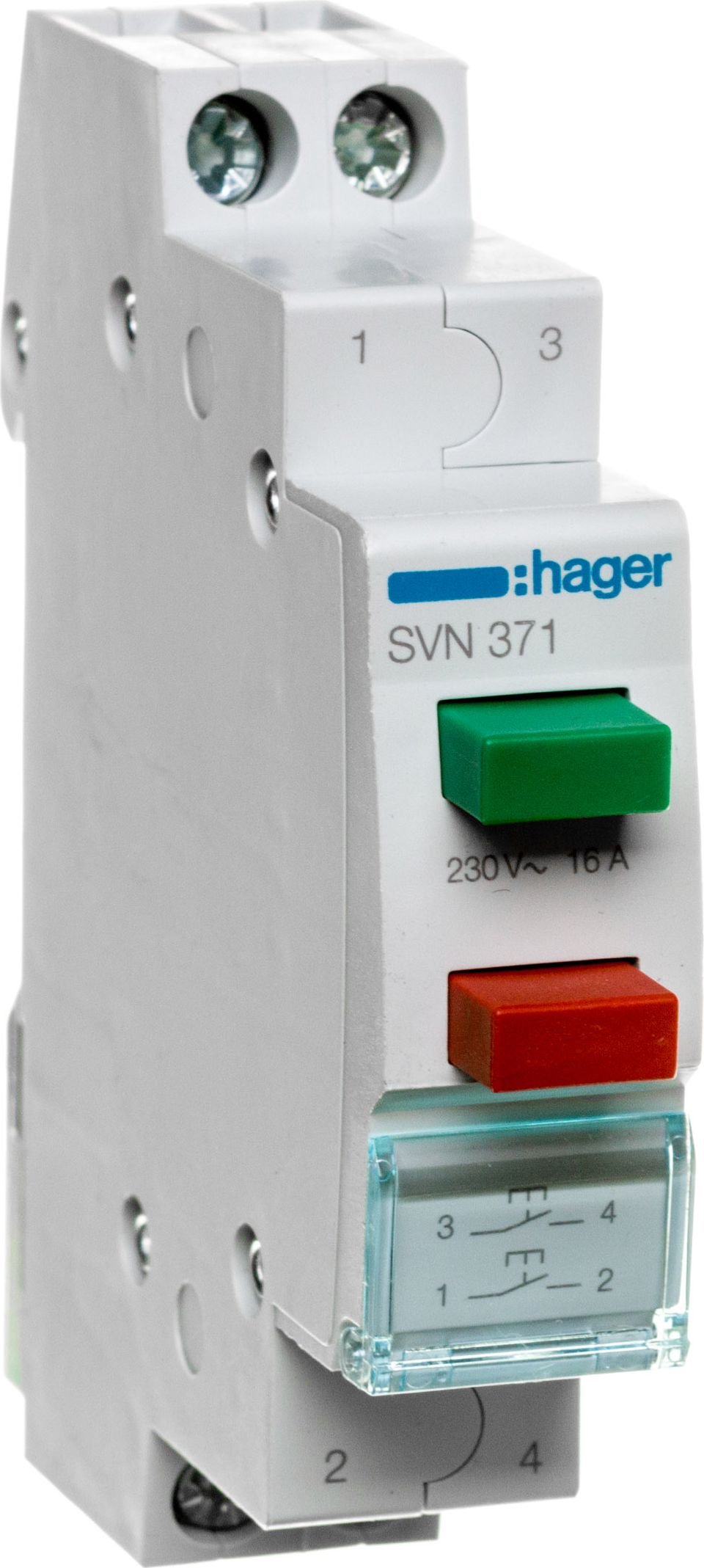 Hager Comutator cu buton dublu 16A 2Z verde-rosu (SVN371)