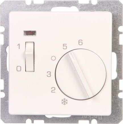 Regulator de temperatură Hager Q.1 Element central 1Z, LED, alb, catifea 20306089