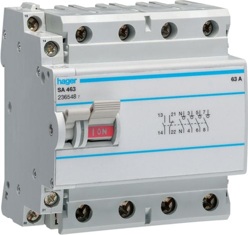 disconnector modular 63A 4P posibile de declanșare (SA463)