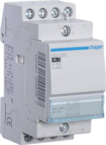 Contactor modular Hager 25A 4NO 0R 24V AC (ESD425)