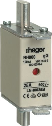 Inserție de siguranță NH000 25A 500V gG (LNH0025M)