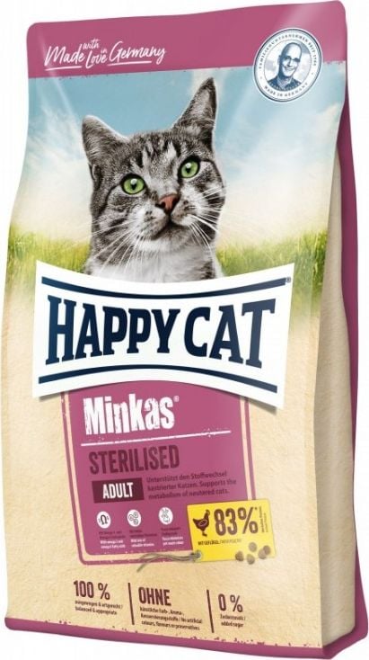 Happy Cat Minkas Pasăre Sterilizată 10 Kg