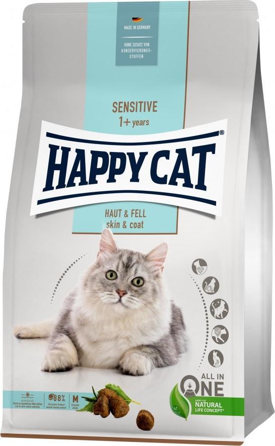 Happy Cat Sensitive Skin & Coat, hrană uscată, pentru pisici adulte, pentru piele și blană sănătoase, 1,3 kg, sac
