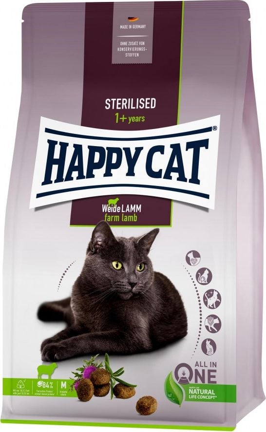 Hrana uscata pentru pisici sterilizate, HAPPY CAT Sterilised, miel 10 kg
