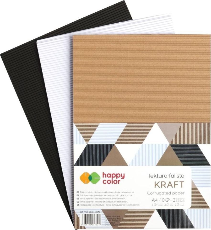 Happy Color Carton ondulat A4/10K mix Kraft HAPPY COLOR
