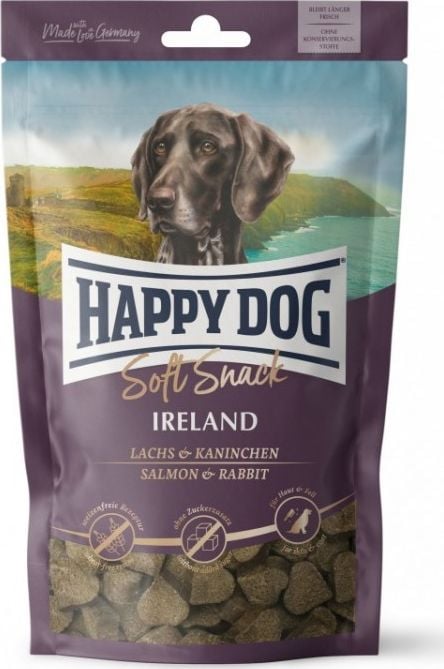 Happy Dog Soft Snack Ireland, gustare pentru câini adulți, somon și iepure, 100g, plic