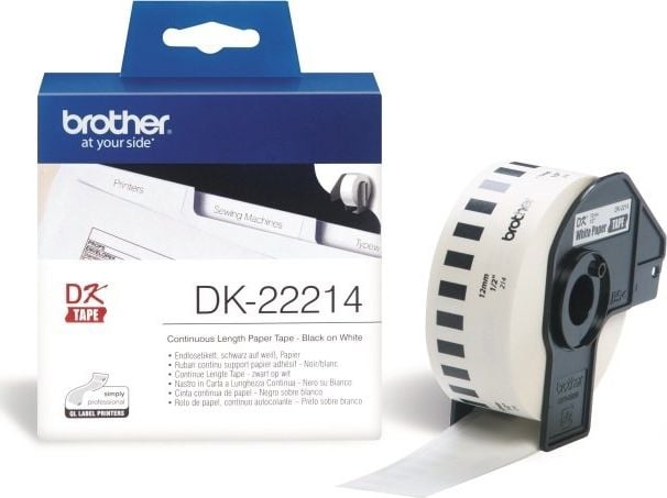 Hartie termica Brother DK22214, Continuous Paper Tape 12mm x 30.48m