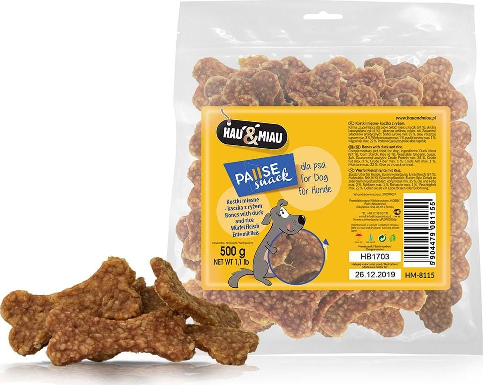 Hau&Miau Hau&Miau HM-8115 DUBURI DE CARNE - RATA CU OREZ 500 G