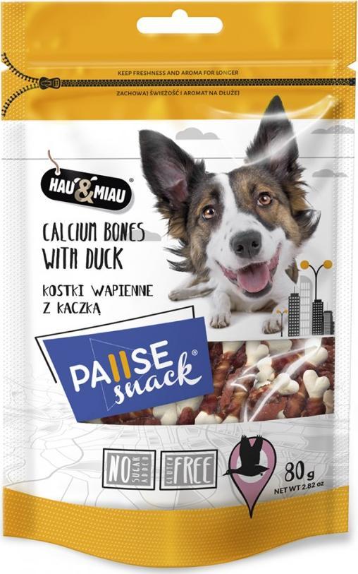 Hau&Miau Pausesnack tratament pentru câini, cuburi de lime cu rață 80g