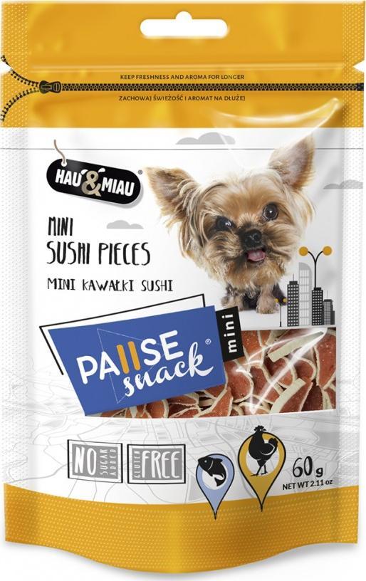 Hau&Miau Pausesnack pentru câini, mini bucăți de sushi 60g
