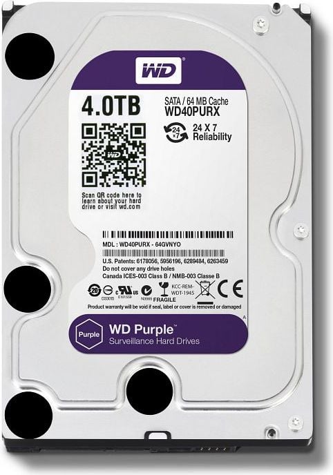 Hard Disk-uri - HDD WD Purple 4TB, 5400rpm, 64MB cache, SATA III