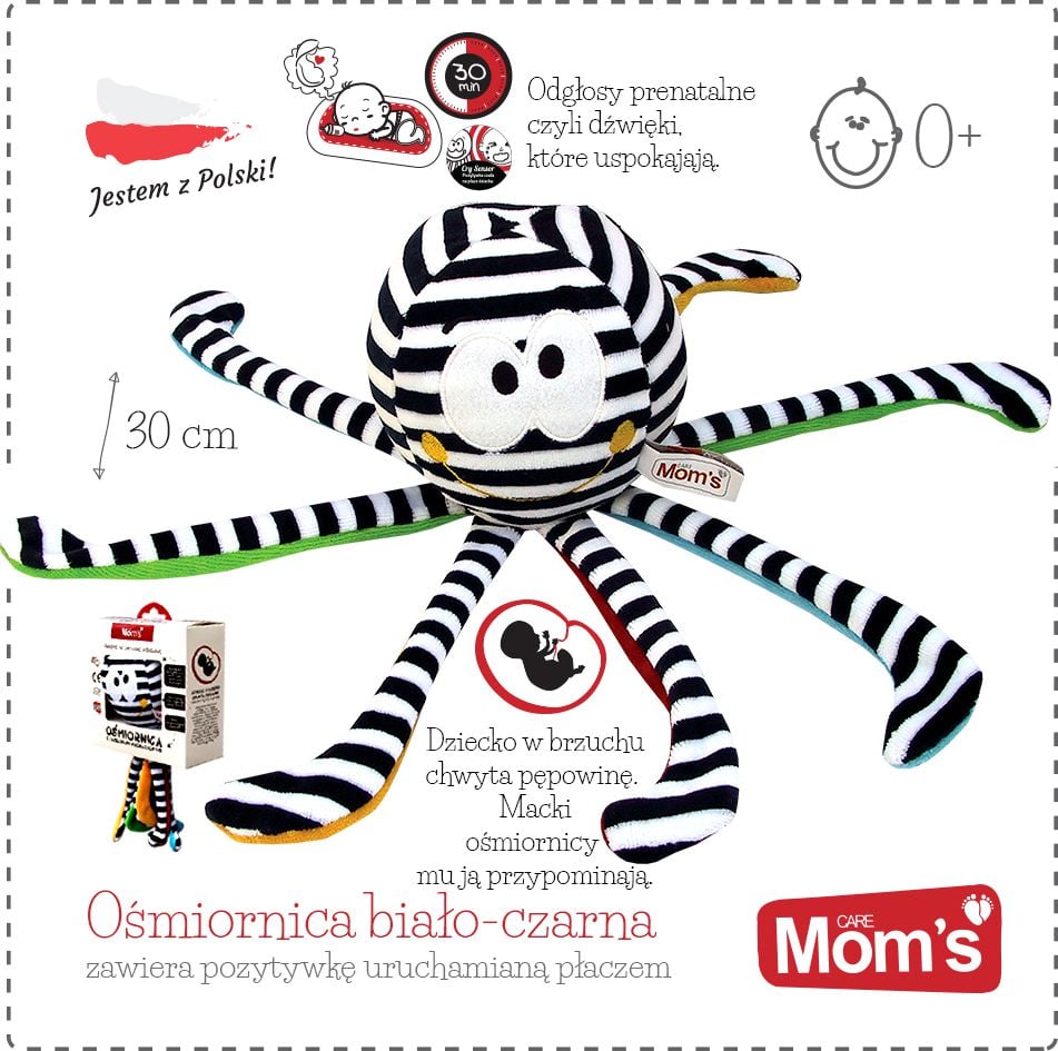 964 - Octopussy alb și negru, cu o cutie muzicală (000827)