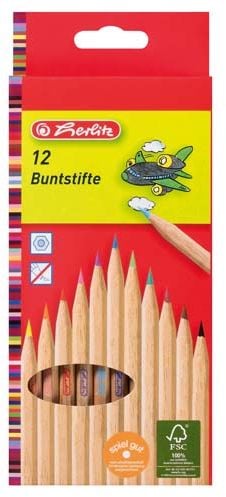 Set creioane color Herlitz, Natur, 1/1, 12 buc/set