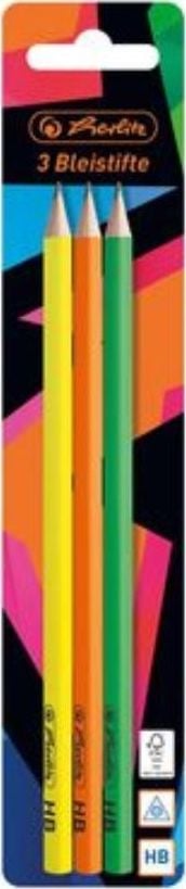 Herlitz HB Pencil Neon art 3buc