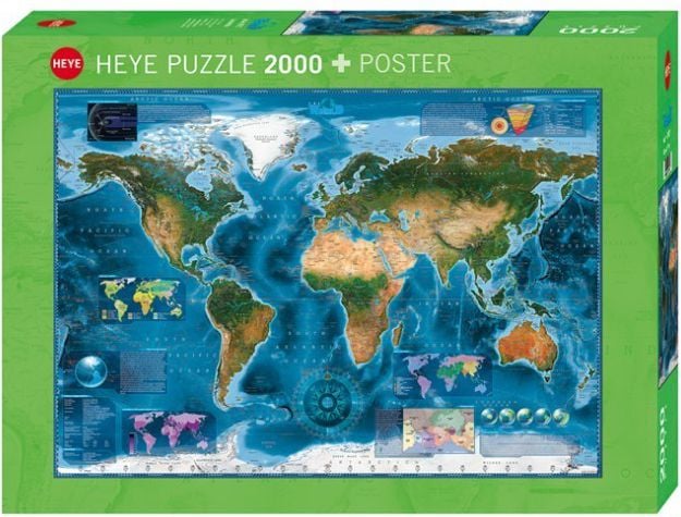 Puzzle Heye - Satellite Map of the world, 2.000 piese (57753)