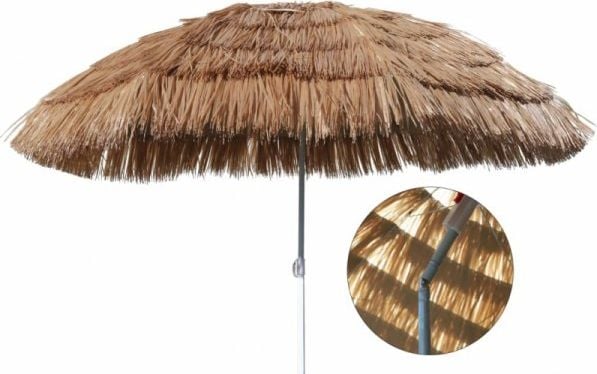 HI HI umbrela de plaja hawaiana, 160 cm, bej