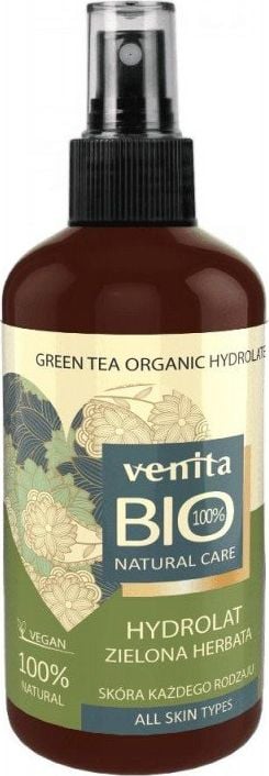 Hidrolat de ceai verde, pentru toate tipurile de par si piele, Venita Bio 100% Natural, 100ml