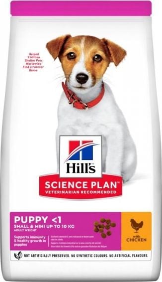 Hills Prescription Diet Hill's šuniukams su paukštiena Science Plan Puppy mic și miniatural, 1,5 kg