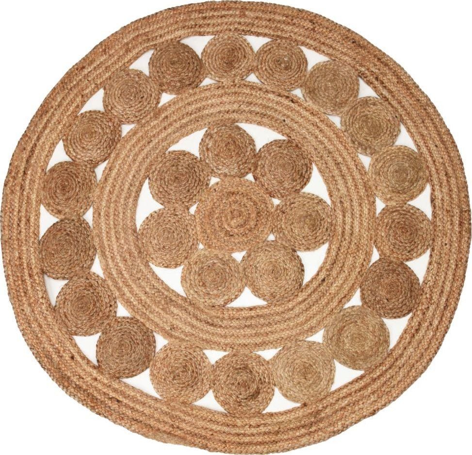 Home Styling Collection JUTE Covor BOHO, împletit din iută, rotund, 120 cm