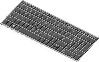 Tastatura originala HP, rama argintie, taste negre, cu iluminare, layout US, pentru EliteBook 755 G5, 850 G5, 850 G6