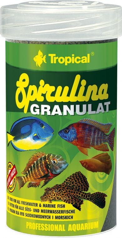 Hrana granulata cu spirulina pentru pesti Tropical Spirulina Granulat, 100ml / 44g