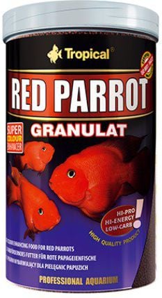 Hrana pentru imbunatatirea culorii pentru pesti Tropical Red Parrot Granulat, 250ml / 100g