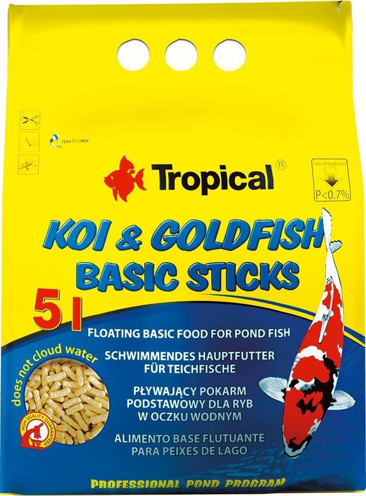 Hrana pentru pesti de lac Tropical, Basic Sticks, Pentru pesti Koi si pesti aurii, 5 l/450 g