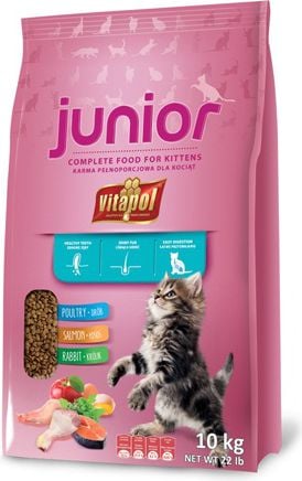 Hrana pentru pisici, VITAPOL Junior, cu pasare 10kg