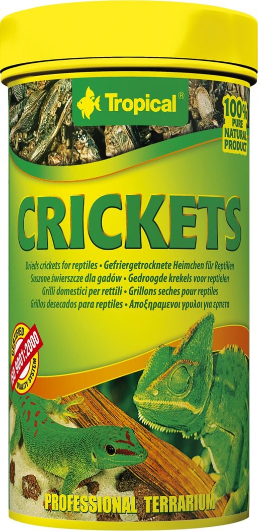 Hrana pentru reptile Tripical, Greieri uscati, 100 ml, 10 g