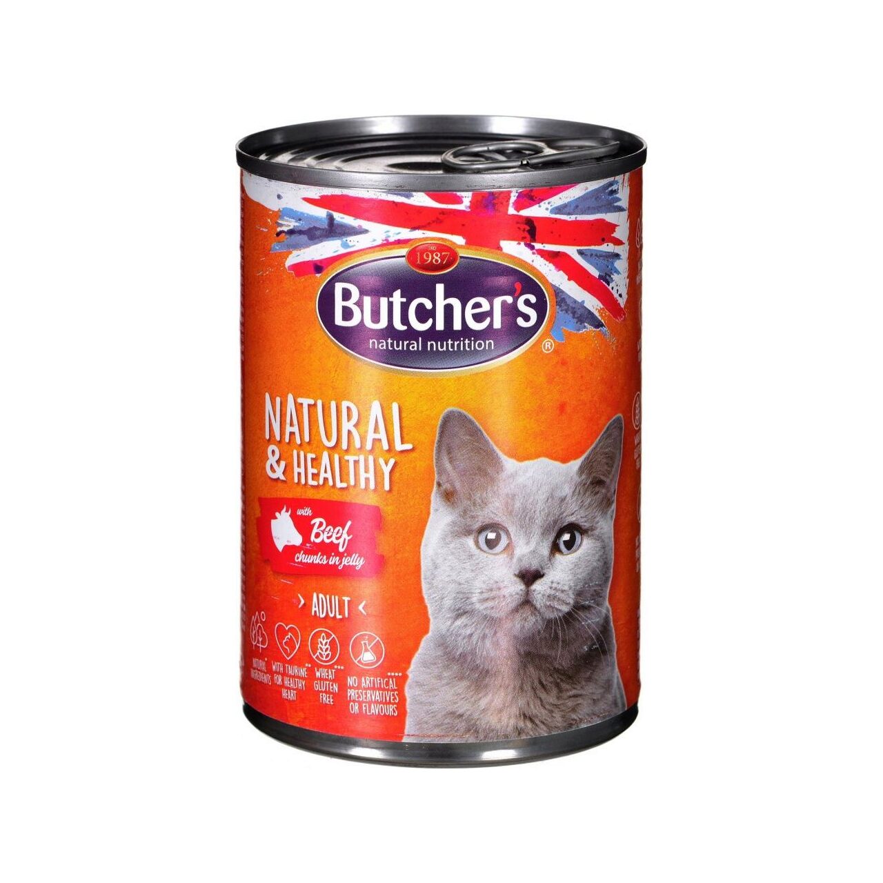 Set hrana umeda pentru pisici Butcher's, Natural&Healty, cu Vita, 4x400g