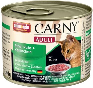 Hrana umeda pentru pisici Carny Adult Vita, Curcan, Iepure 200g