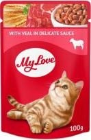 Hrana umeda pentru pisici, My Love 000711, vita in sos, 100g