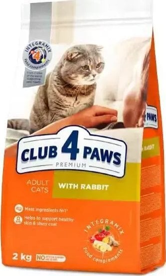 Hrana uscata completa Club 4 Paws pentru pisici adulte - cu Iepure, 2 kg