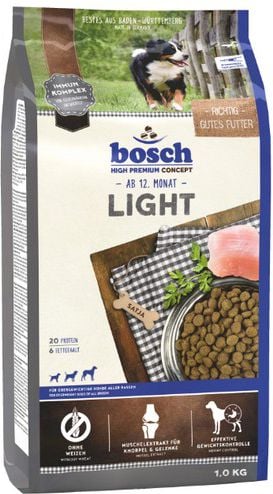 Hrana uscata pentru caini adulti cu tendinta de ingrasare BOSCH Light cu pui, 1 kg