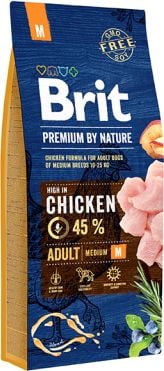 Hrana uscata pentru caini Brit Premium, Adult M, 15 Kg