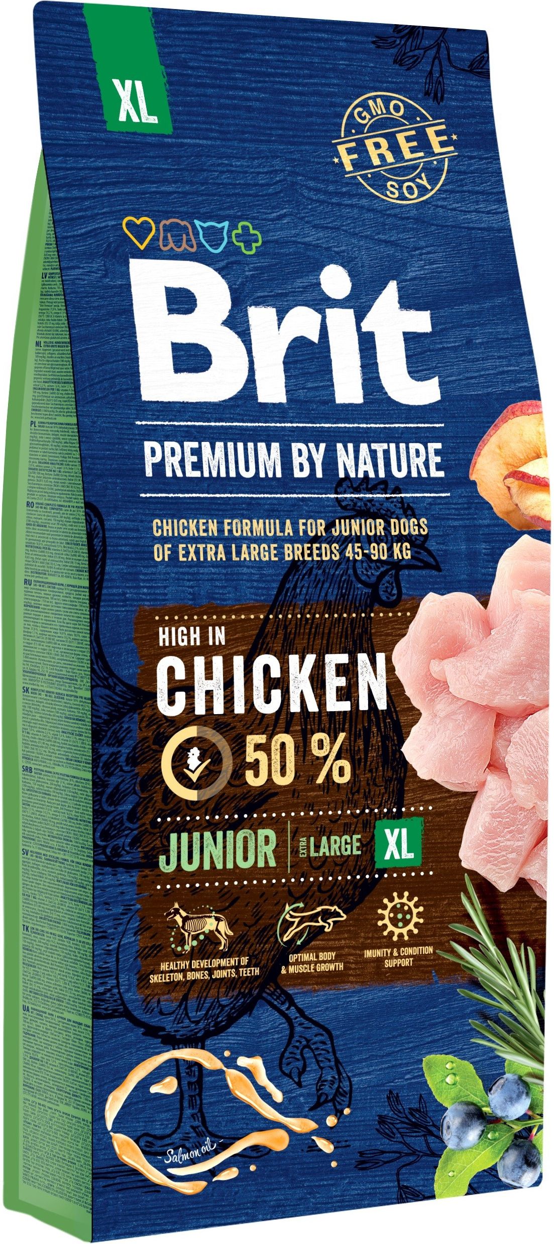 Hrana uscata pentru caini Brit Premium, Junior XL, 15 Kg